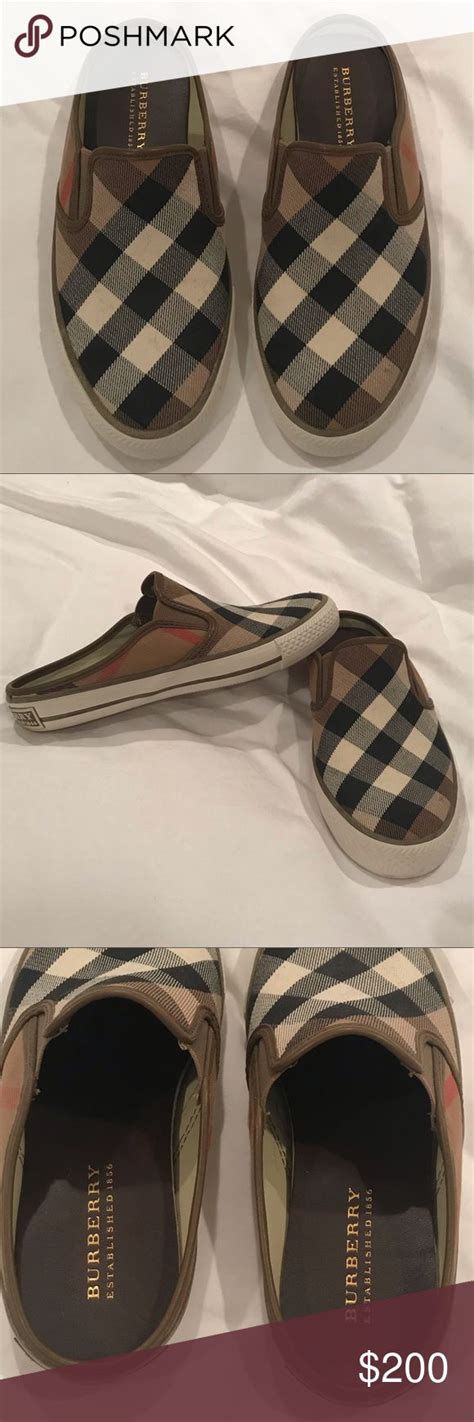 burberry women's slip ons green|Burberry sandals for women.